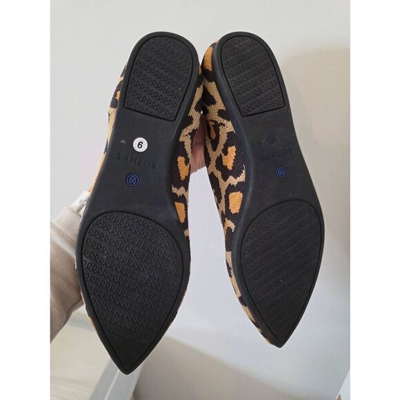 Rothy's The Point in Big Cat yoga comfortable flats animal print W9 - Picture 6 of 8